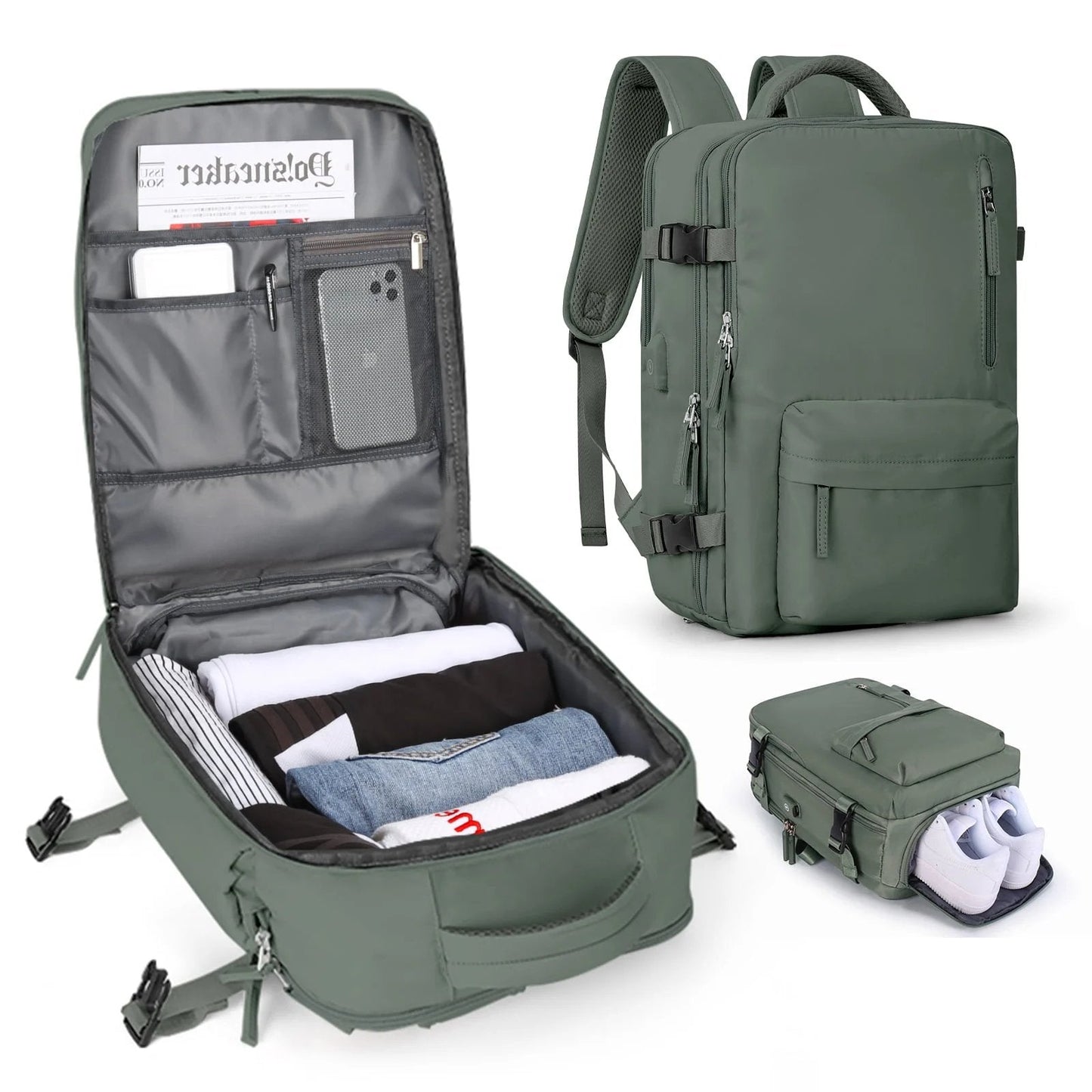 Aventora – Grand Sac À Dos Étanche Multifonction 35L Pour Voyage Et Randonnée