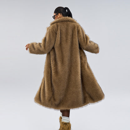 Manteau Long en Fausse Fourrure - Aurelles