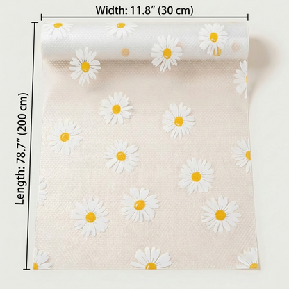 Floral Pattern Waterproof Repositionable Non-Adhesive Multi-Purpose Drawer Liner