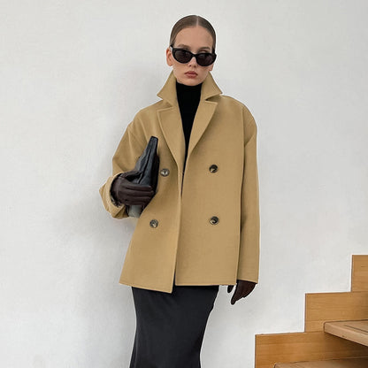 Manteau Élégant en Laine Mi-long Épais - Aurelles