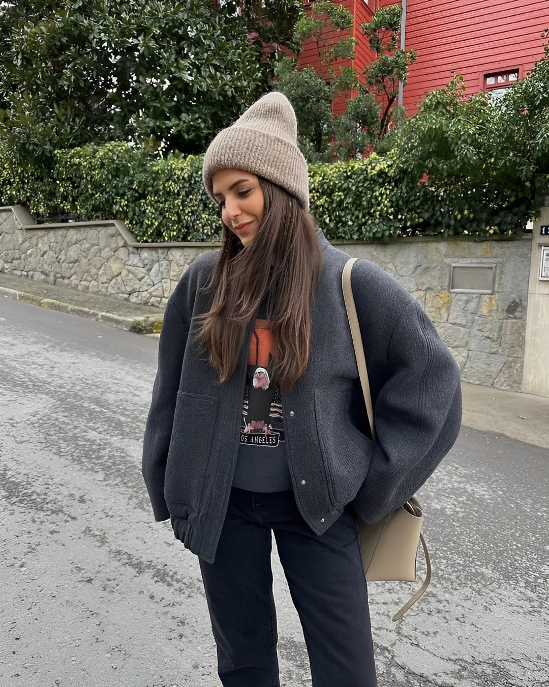 Veste bomber printanière et surdimensionnée pour femmes - Aurelles