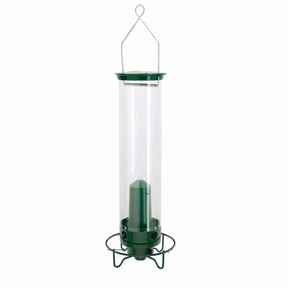 Squirrel-Proof Bird Feeder with Weight-Activated Rotating Perch and Clear Tube