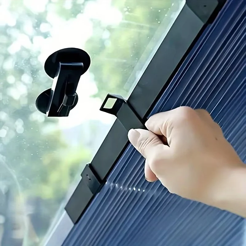 Pare-Soleil Rétractable pour Pare-Brise Voiture à Enroulement Automatique Anti-UV Anti-Chaleur