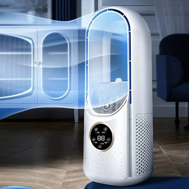 Bladeless Silent Portable Air Cooler with Water Tank Touchscreen and Adjustable Speeds