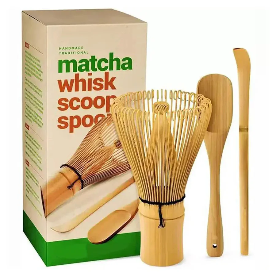 Bamboo Matcha Accessories Set with Chasen Whisk and Spoons for Traditional Preparation