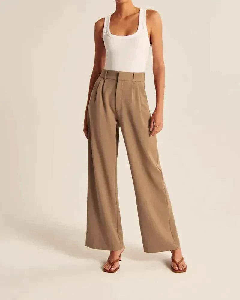 Pantalon taille haute à coupe ample pour femmes - Aurelles