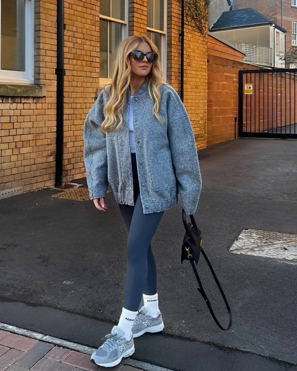 Veste bomber printanière et surdimensionnée pour femmes - Aurelles