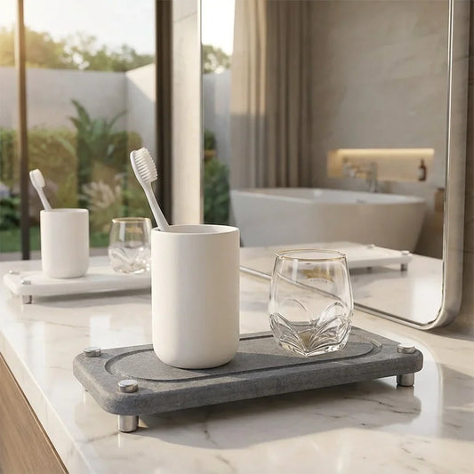 Plateau de Salle de Bain en Pierre Diatomite à Séchage Rapide pour Évier et Lavabo