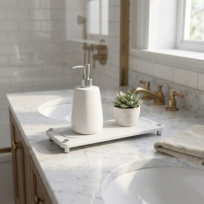 Plateau de Salle de Bain en Pierre Diatomite à Séchage Rapide pour Évier et Lavabo