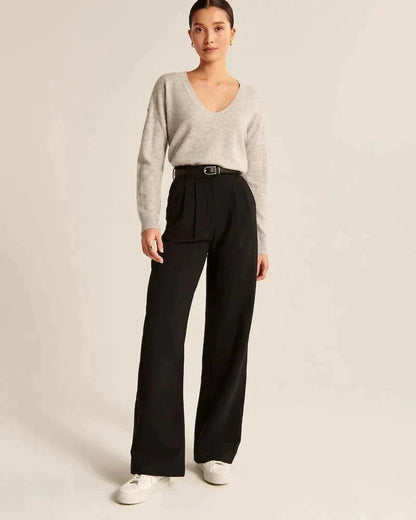 Pantalon taille haute à coupe ample pour femmes - Aurelles