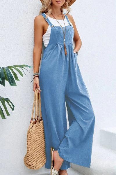 Combinaison Décontractée Femme – Sans Manches, Pantalon Large, Légère - Aurelles