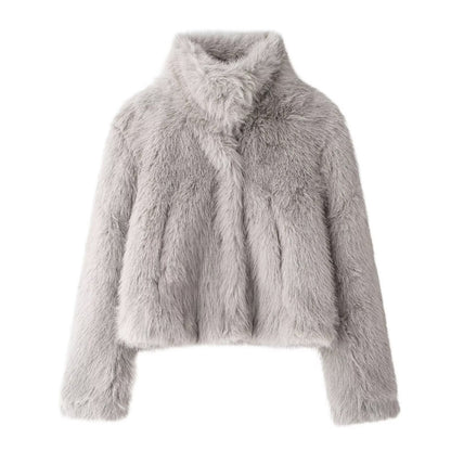 Manteau Femme Élégant en Simili Cuir & Fourrure - Aurelles