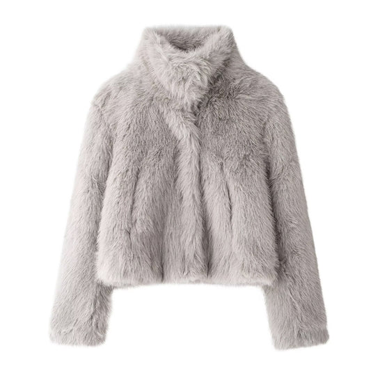 Manteau Femme Élégant en Simili Cuir & Fourrure - Aurelles