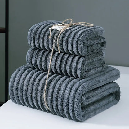 Arden – Ensemble de Serviettes Chenille Côtelées 3 Pièces
