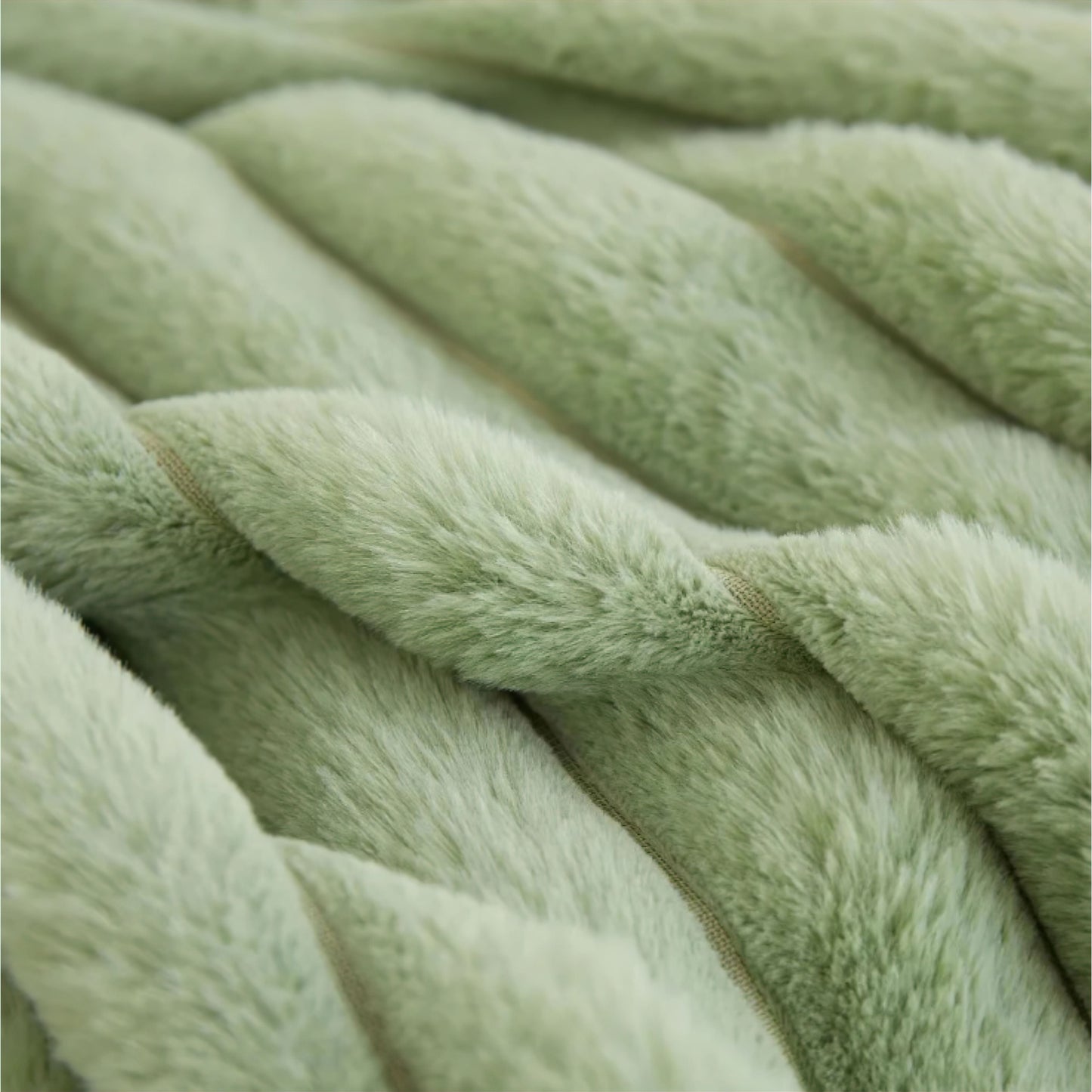 Housse de Coussin en Fausse Fourrure à Grosses Côtes Verticales en Relief pour Canapé et Lit Style Cocooning