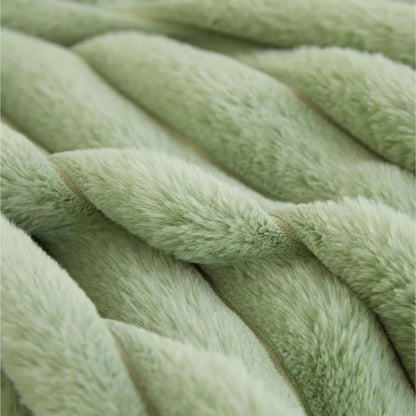Housse de Coussin en Fausse Fourrure à Grosses Côtes Verticales en Relief pour Canapé et Lit Style Cocooning