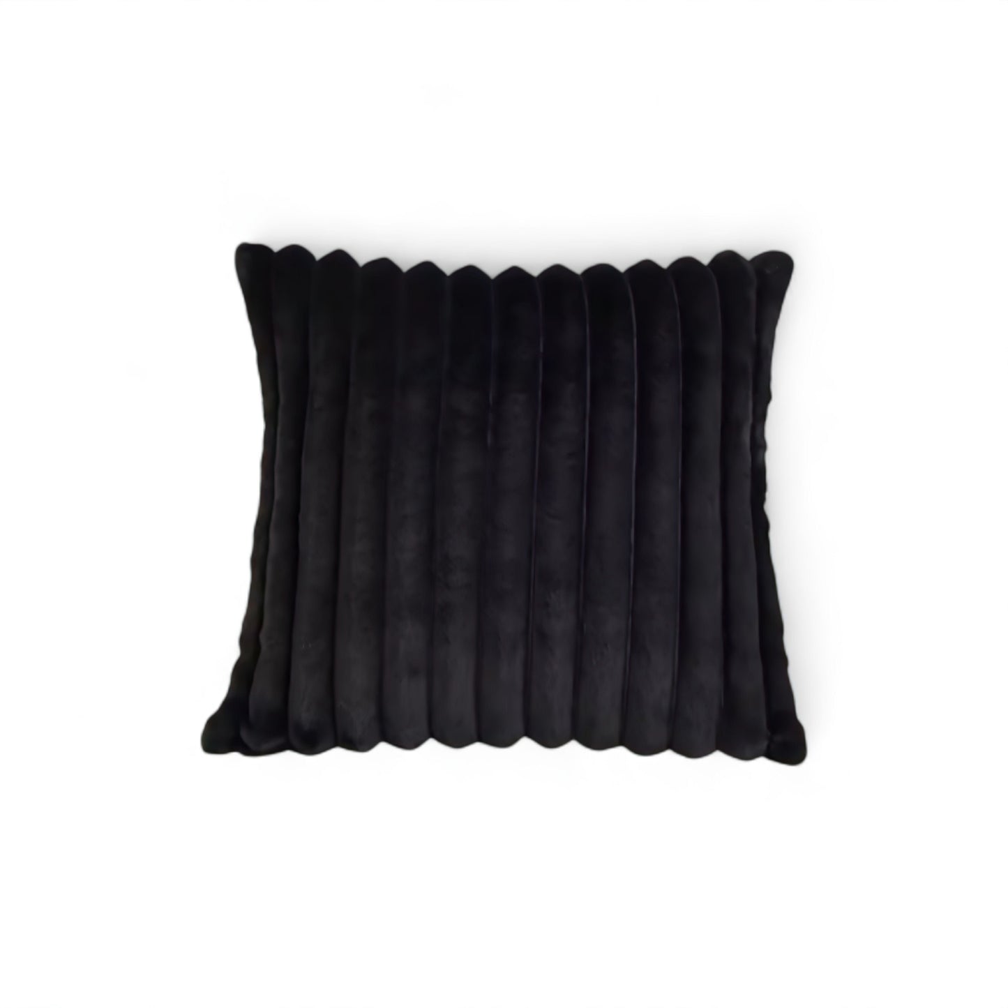 Housse de Coussin en Fausse Fourrure à Grosses Côtes Verticales en Relief pour Canapé et Lit Style Cocooning