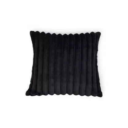 Housse de Coussin en Fausse Fourrure à Grosses Côtes Verticales en Relief pour Canapé et Lit Style Cocooning