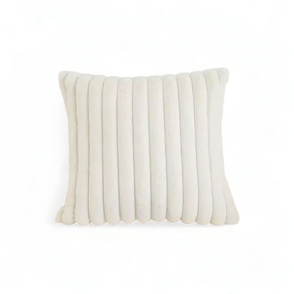 Housse de Coussin en Fausse Fourrure à Grosses Côtes Verticales en Relief pour Canapé et Lit Style Cocooning
