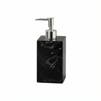 Accessoire de Salle de Bain Effet Marbre Noir Veiné Distributeur Porte-Brosses Gobelet ou Porte-Savon Style Moderne