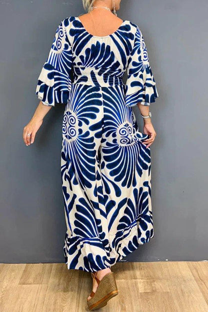Jumpsuit Vintage à Fleurs Volanté pour Femmes - Aurelles