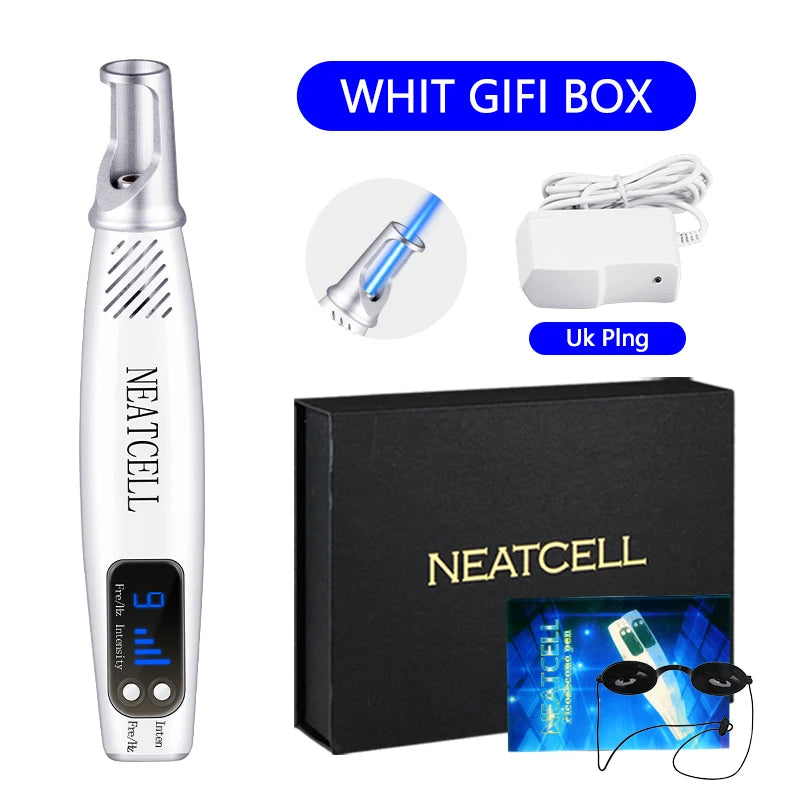 Dual Mode Blue and Red Picosecond Light Pen, Adjustable Intensity for Fading Spots, Freckles and Tattoo Ink