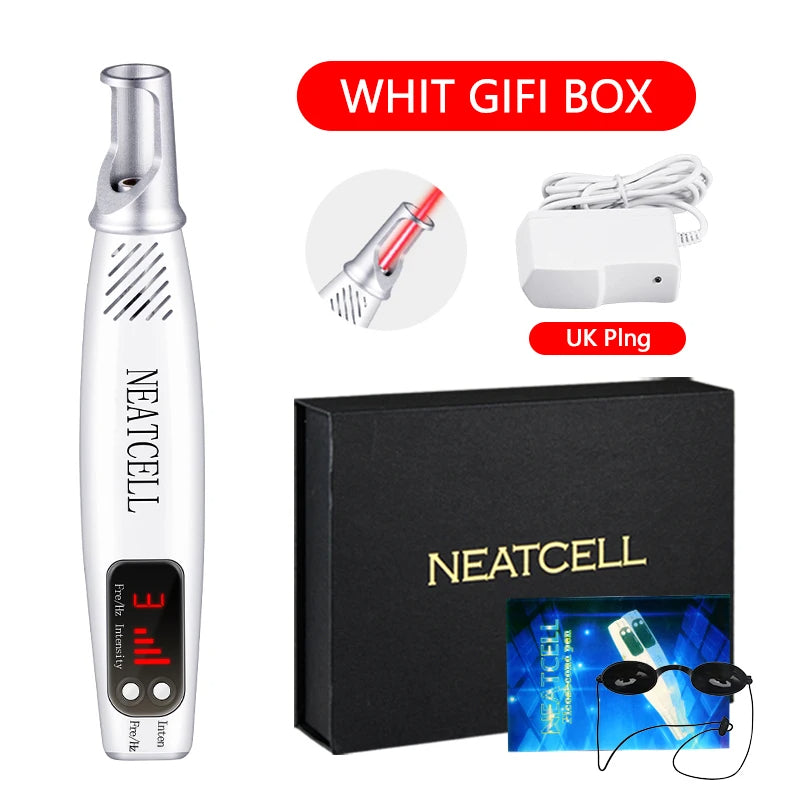 Dual Mode Blue and Red Picosecond Light Pen, Adjustable Intensity for Fading Spots, Freckles and Tattoo Ink