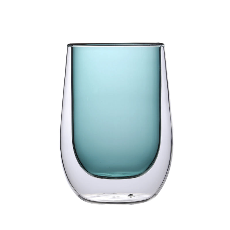 Verre à Double Paroi en Verre Soufflé Coloré pour Boissons Chaudes et Froides Effet Isotherme Café Thé et Cocktails