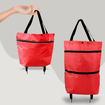 RollEase – Sac de Courses Pliable 2-en-1 avec Roulettes