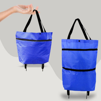 RollEase – Sac de Courses Pliable 2-en-1 avec Roulettes