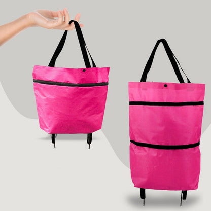 RollEase – Sac de Courses Pliable 2-en-1 avec Roulettes