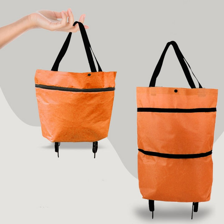 RollEase – Sac de Courses Pliable 2-en-1 avec Roulettes
