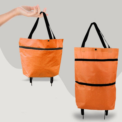 RollEase – Sac de Courses Pliable 2-en-1 avec Roulettes