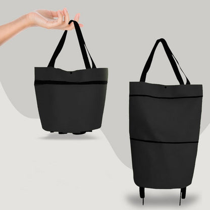 RollEase – Sac de Courses Pliable 2-en-1 avec Roulettes