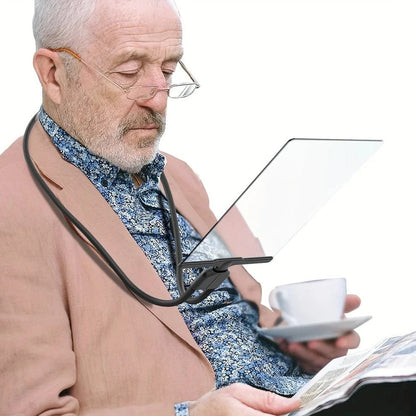 Loupe de Lecture Mains Libres à Porter au Cou avec Col Flexible Grande Lentille pour Livres et Travaux Manuels