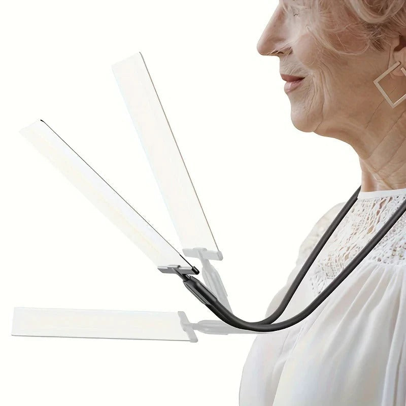 Loupe de Lecture Mains Libres à Porter au Cou avec Col Flexible Grande Lentille pour Livres et Travaux Manuels
