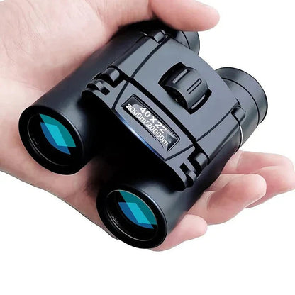 Compact Folding Binoculars for Hiking Concert Nature Observation with Lanyard and Pouch