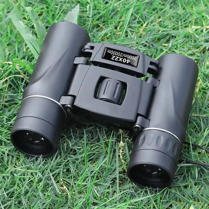 Compact Folding Binoculars for Hiking Concert Nature Observation with Lanyard and Pouch