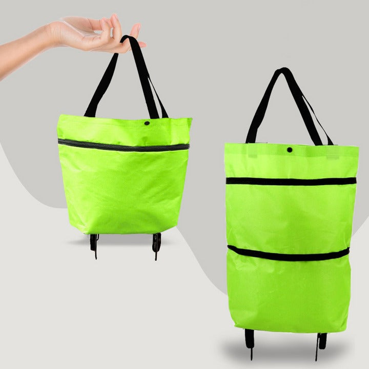 RollEase – Sac de Courses Pliable 2-en-1 avec Roulettes
