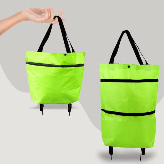 RollEase – Sac de Courses Pliable 2-en-1 avec Roulettes