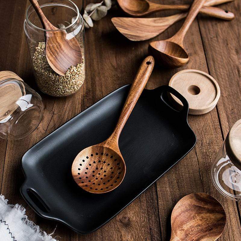 Terra – Ustensiles de Cuisine en Teck Artisanal et Durable