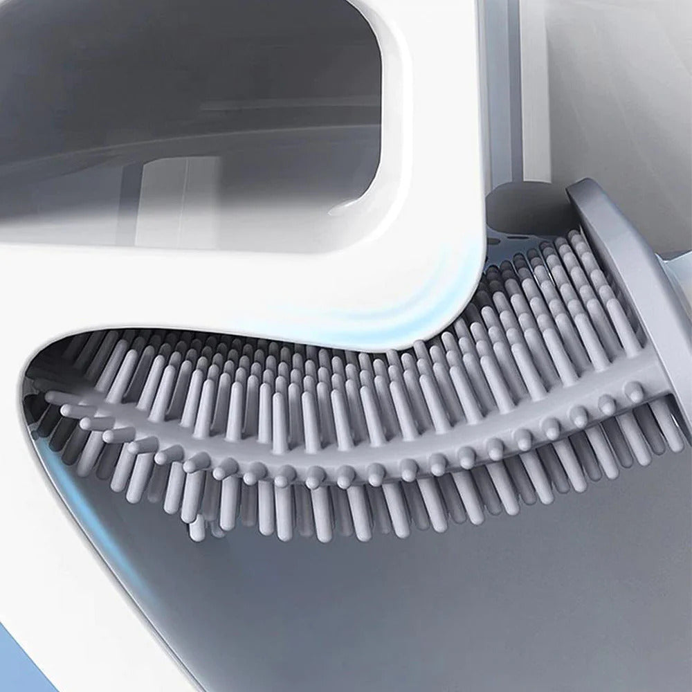 Orion – Brosse de Toilette en Silicone Antibactérienne et Durable avec Support Mural