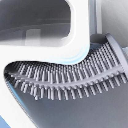 Orion – Brosse de Toilette en Silicone Antibactérienne et Durable avec Support Mural