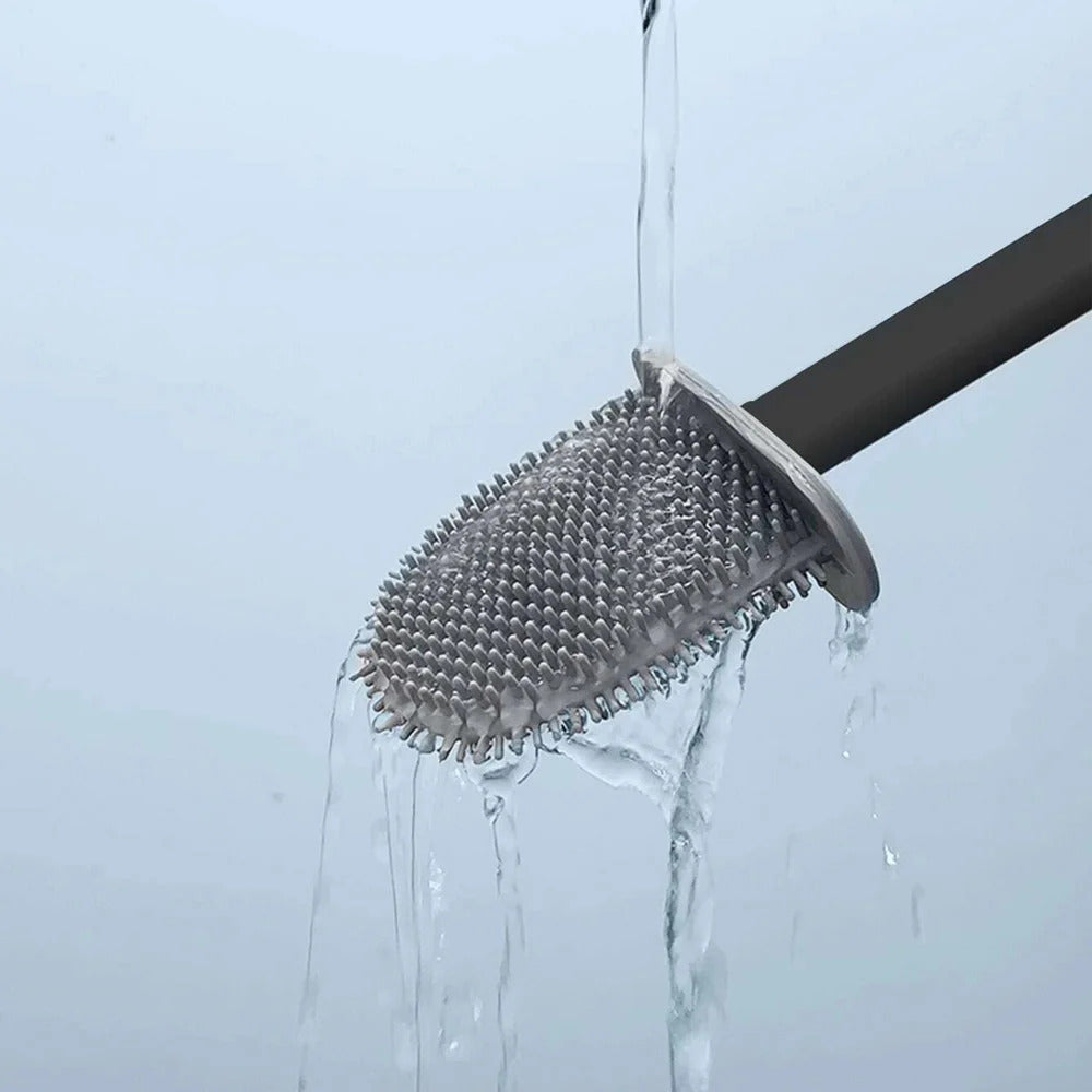 Orion – Brosse de Toilette en Silicone Antibactérienne et Durable avec Support Mural