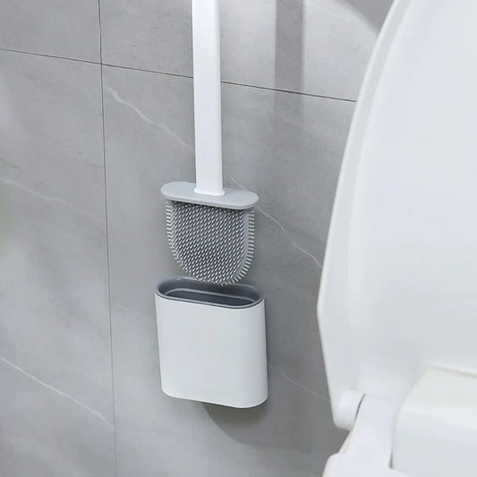 Orion – Brosse de Toilette en Silicone Antibactérienne et Durable avec Support Mural