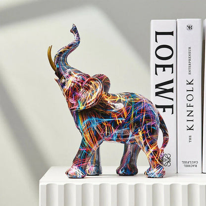 Lunara – Artistic and Colorful Graffiti Elephant Figurine
