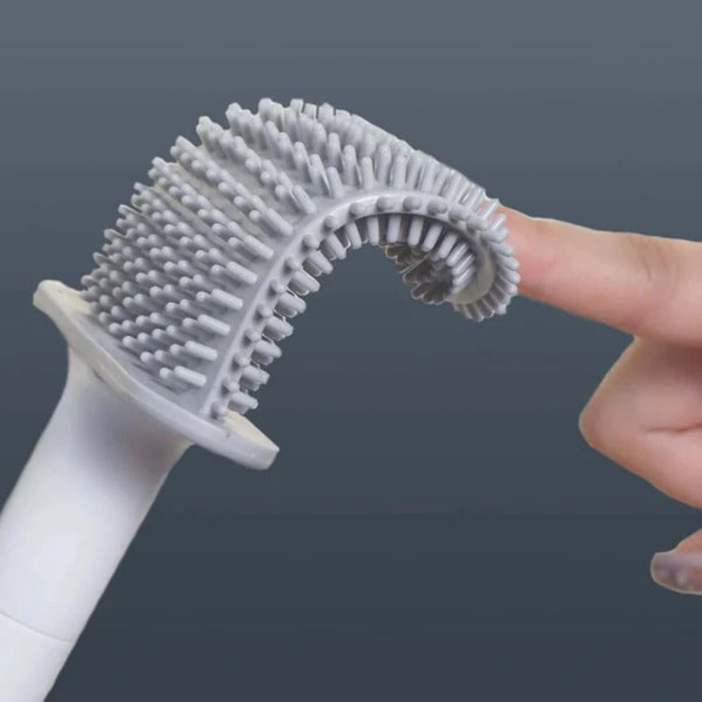 Orion – Brosse de Toilette en Silicone Antibactérienne et Durable avec Support Mural