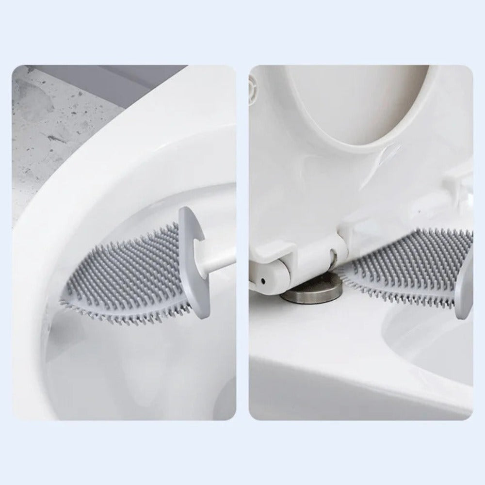 Orion – Brosse de Toilette en Silicone Antibactérienne et Durable avec Support Mural