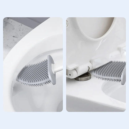 Orion – Brosse de Toilette en Silicone Antibactérienne et Durable avec Support Mural