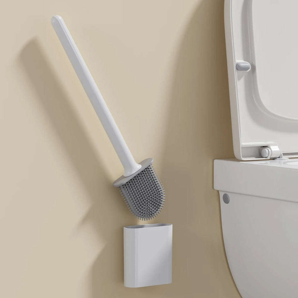 Orion – Brosse de Toilette en Silicone Antibactérienne et Durable avec Support Mural